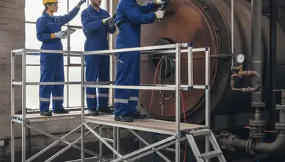Greensboro, NC boiler repair service for homes, showing a plumber inspecting a heating system