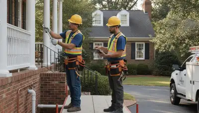 Plumber repairing a pipe in Greensboro, NC for fast plumbing repair service