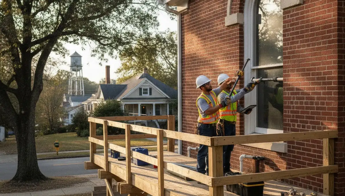 Greensboro, NC plumber repairing a residential pipe for plumbing service
