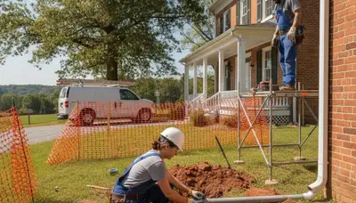 Plumber repairing a pipe in Greensboro, NC for reliable plumbing service