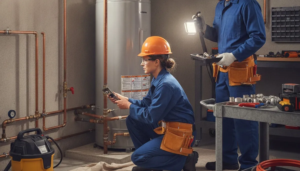 Greensboro, NC plumber repairing a residential pipe for plumbing repair service