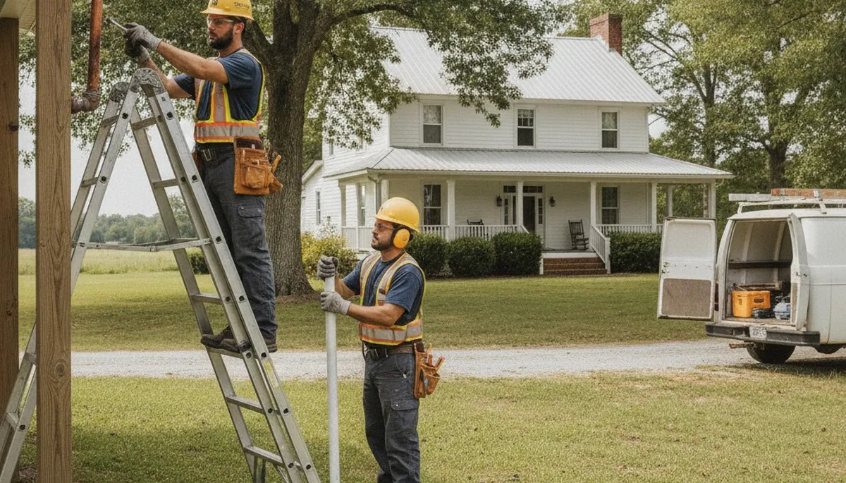 Greensboro, NC plumber repairing a leak for a local plumbing service