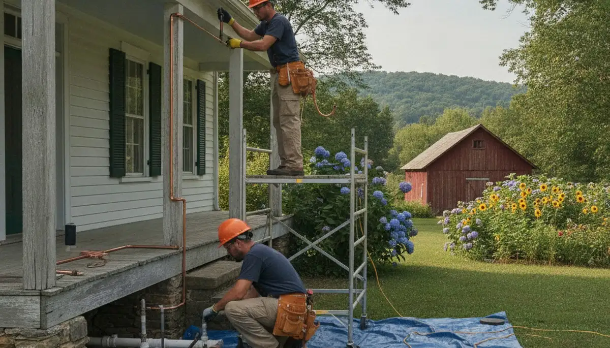 Greensboro, NC plumber repairing a leak for a local plumbing service