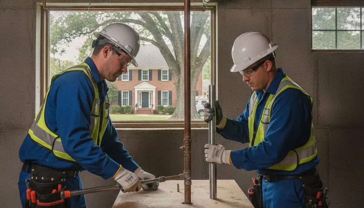 Plumber servicing a home in Greensboro, NC for expert plumbing repair