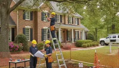 Plumbers repairing a sink in Greensboro, NC for residential plumbing service
