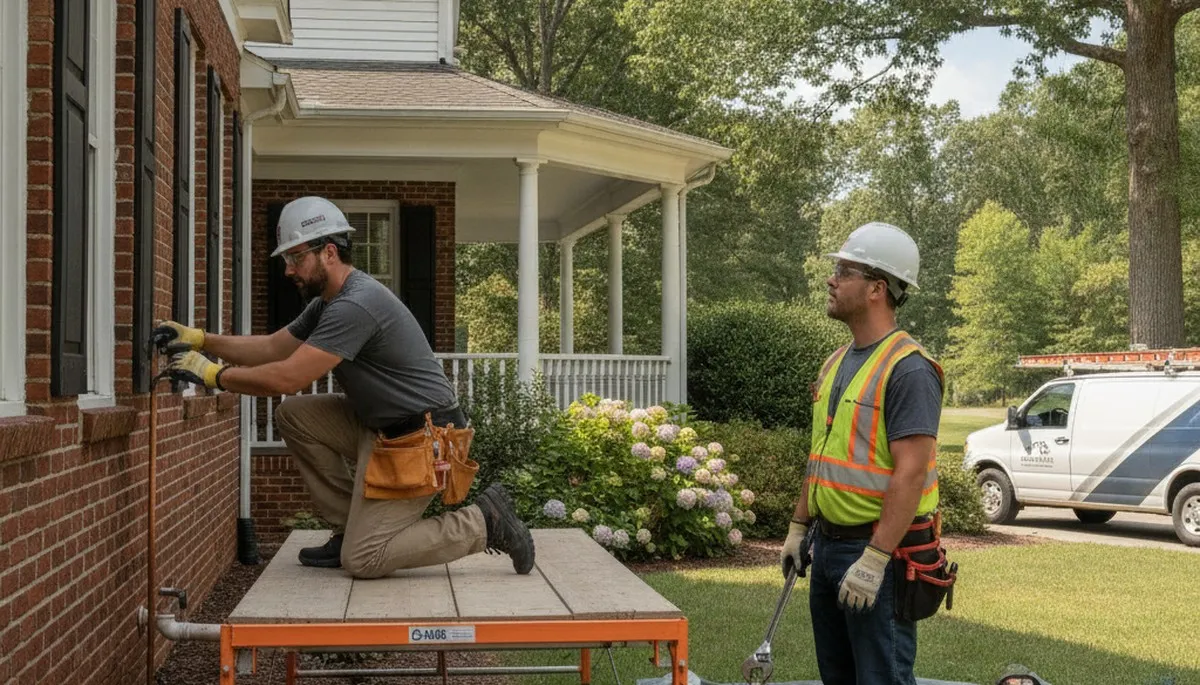 Plumber providing repair service in Greensboro, NC for residential plumbing issues