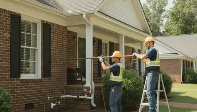 Plumber repairing a leak in Greensboro, NC for plumbing repair service