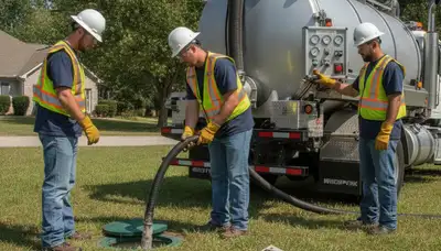 Septic pumping service truck for Greensboro, NC homes by On Call Plumbers