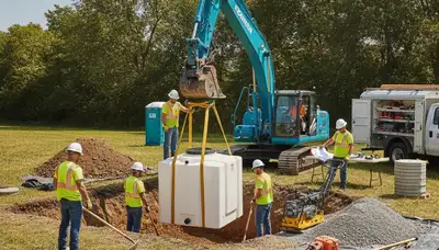 Septic tank installation in Greensboro, NC for plumbing-repair services on residential properties