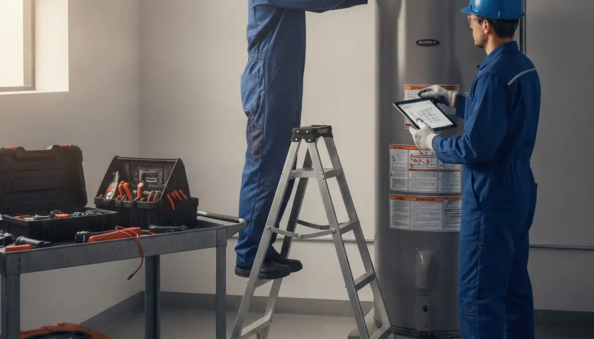 Greensboro, NC plumber repairing a water heater for reliable home service